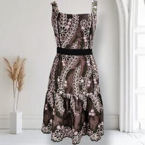 harlyn embroidered cocktail dress Harlyn Cocktail Embroidered Cocktail Dress Black Red Teal Floral NWT Sz Med